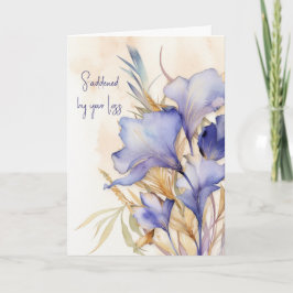Watercolor Iris Bouquet Beileid Karte