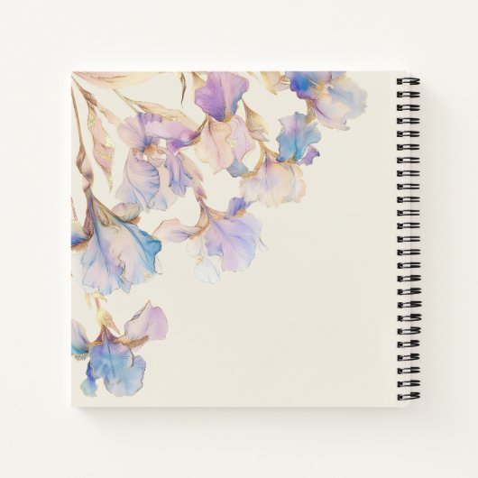 Watercolor Iris Brautparty Gästebuch Notizblock (Rückseite)