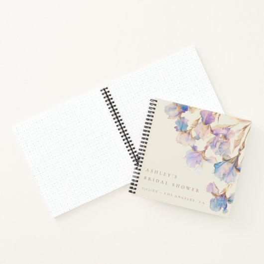 Watercolor Iris Brautparty Gästebuch Notizblock (Innenseite)