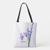 Watercolor Irises Floral Tasche (Rückseite)