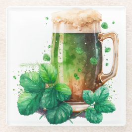 WATERCOLOR IRISH GREEN BIEN IN EINER TASSE GLASUNTERSETZER