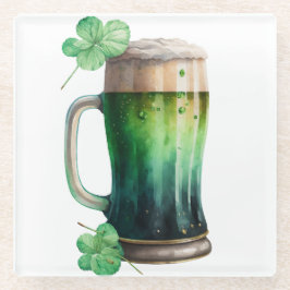 WATERCOLOR IRISH GREEN BIEN IN EINER TASSE GLASUNTERSETZER