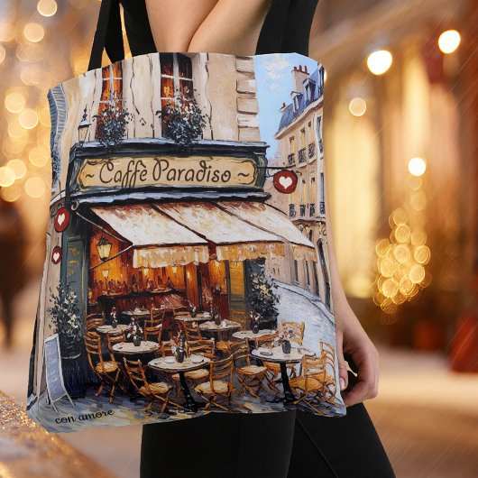 Watercolor Italian Café Coffee Lover  Tasche