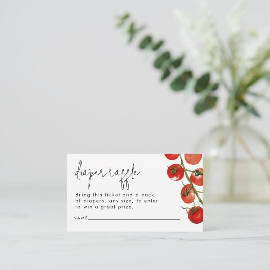 Watercolor Italian Diaper Raffle Baby Shower Begleitkarte (Stehend Vorderseite)