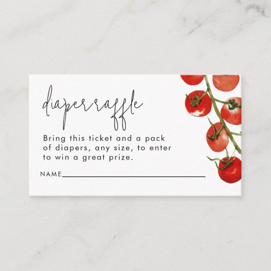 Watercolor Italian Diaper Raffle Baby Shower Begleitkarte (Vorderseite)