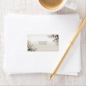 Watercolor Ivory Blue Flowers - Adressetikett (Insitu)