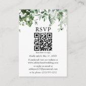 Watercolor Ivy Ferns Sage Foto Wedding QR UAWG Begleitkarte (Vorderseite)