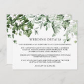 Watercolor Ivy Sage Ferns Wedding Details Card Postkarte (Vorne/Hinten)