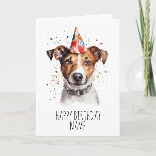 Watercolor Jack Russell Birthday Card Karte (Vorderseite)