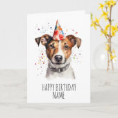 Watercolor Jack Russell Birthday Card Karte (Gelbe Blume)