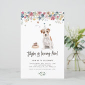 Watercolor Jack Russell Dog Birthday Invitation (Stehend Vorderseite)