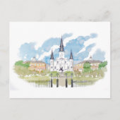 Watercolor Jackson Square Postkarte (Vorderseite)