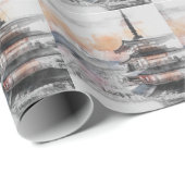 Watercolor Japanese Pagoda & Fuji Geschenkpapier (Rolleneckpunkt)