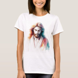 Watercolor Jesus Christ Portrait - Serene & Spirit T-Shirt