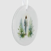 Watercolor Jesus Christ with Botanical Elements - Ornament (Vorderseite)