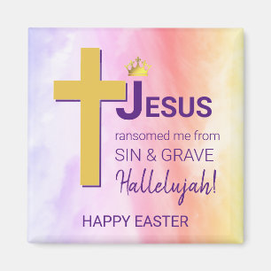 Watercolor JESUS RANSOMED ME Happy Oaster Magnet
