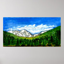 Watercolor jGibney Breckenridge CO 1999art 78x40 P Poster