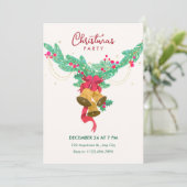 Watercolor Jingle Glocken Weihnachten Einladung (Stehend Vorderseite)