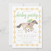 Watercolor Jockey Derby Party Horace Einladung (Vorderseite)