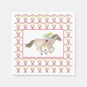 Watercolor Jockey Derby Party Horse Racing Roses Serviette (Vorderseite)