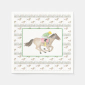 Watercolor Jockey Derby Party Horse Racing Serviette (Vorderseite)
