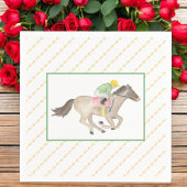 Watercolor Jockey Derby Party Race Gold Serviette