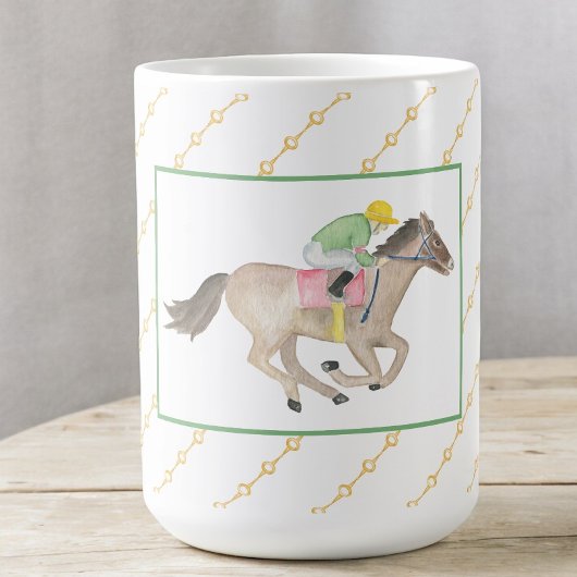 Watercolor Jockey Horse Racing Kaffeetasse