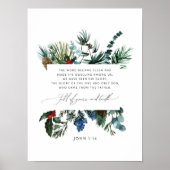 Watercolor John 1:14 Weihnachtsgestüt Poster (Vorne)