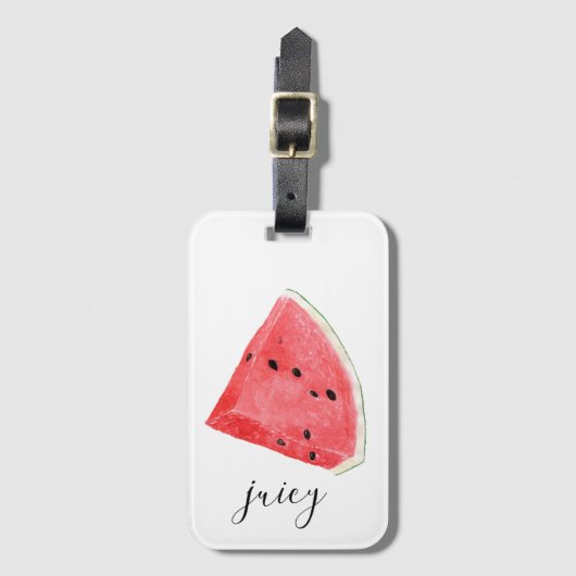 Watercolor Juicy Watermelon Wedge Gepäckanhänger (Vorderseite Vertikal)