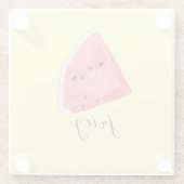 Watercolor Juicy Watermelon Wedge Glasuntersetzer (Rückseite)