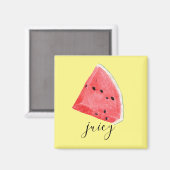 Watercolor Juicy Watermelon Wedge Magnet (Vorderseite/Rückseite)