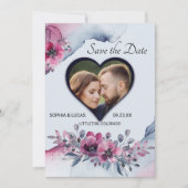 Watercolor Julia Floral Save the Date (Vorderseite)