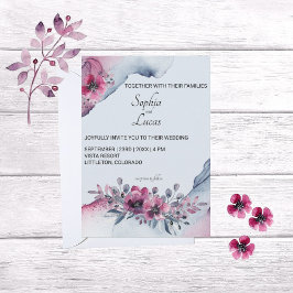 Watercolor Julia Floral Wedding Einladung