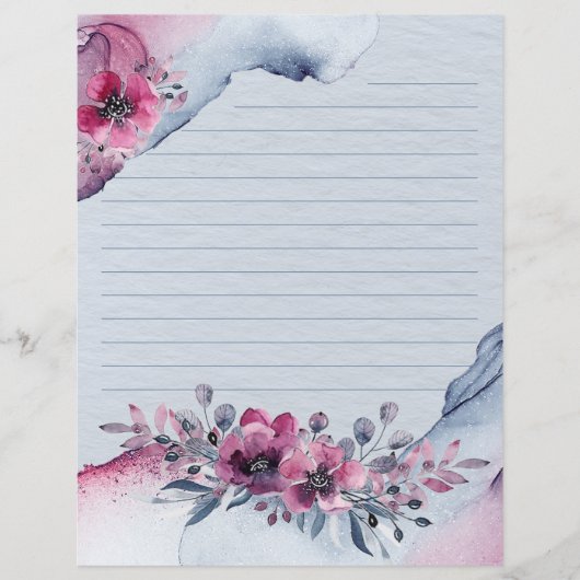 Watercolor Julia Floral Writer Paper (Vorderseite)