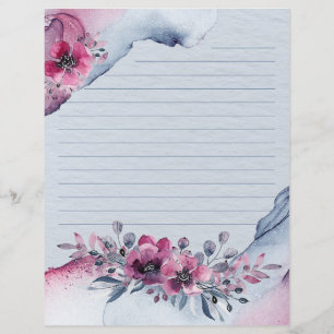 Watercolor Julia Floral Writer Paper