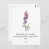 WATERCOLOR JULY LARKSPUR BIRTH FLOWER POSTKARTE (Vorne/Hinten)