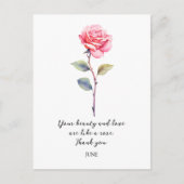 WATERCOLOR JUNE ROSE BIRTH FLOWER POSTKARTE (Vorderseite)