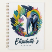 Watercolor Jungle Elephant Planer (Vorderseite)