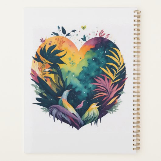 Watercolor Jungle Elephant Planer (Rückseite)