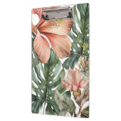 Watercolor Jungle Floral Peach Green Gold Splash Klemmbrett (Links)