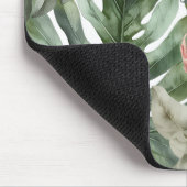 Watercolor Jungle Floral Peach Green Gold Splash Mousepad (Ecke)