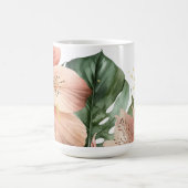 Watercolor Jungle Florals Peach Gold Splash Kaffeetasse (Mittel)