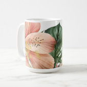 Watercolor Jungle Florals Peach Gold Splash Kaffeetasse (Vorderseite Links)