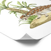 Watercolor Jurassic Dinosaurier Gästebuchsignatur Poster (Ecke)