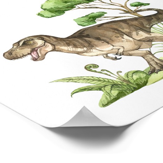 Watercolor Jurassic Dinosaurier Vielen Dank, dass Poster (Ecke)