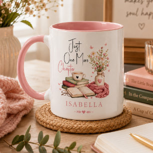 Watercolor Just One More Chapter Floral Reader Tasse