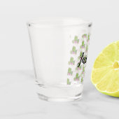 Watercolor-Kaktus-Gewohnheit personalisiert Schnapsglas (Links)