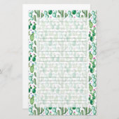 Watercolor-Kaktus-Pflanzen-Muster Briefpapier (Vorne/Hinten)