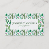 Watercolor-Kaktus-Pflanzen-Muster Visitenkarte (Vorderseite)