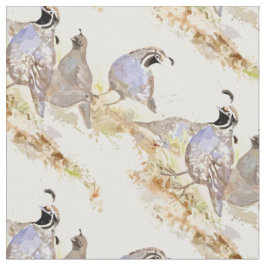 Watercolor, Kalifornien Quail Bird Kunst Stoff